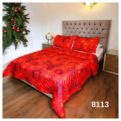 EDREDON PREMIUM NAVIDEÑO CON FUNDAS PARA CAMA DOBLE 140X190