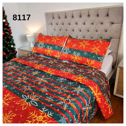 EDREDON PREMIUM NAVIDEÑO CON FUNDAS PARA CAMA DOBLE 140X190