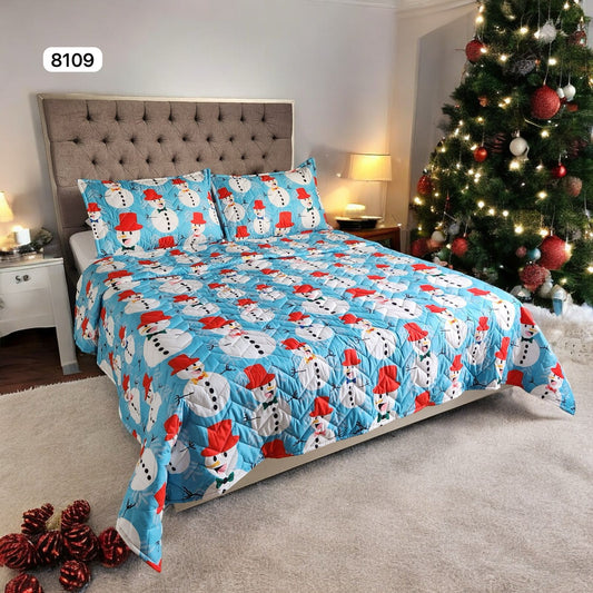 Edredon Premiun Navideño con Fundas Para Cama Doble 140X190