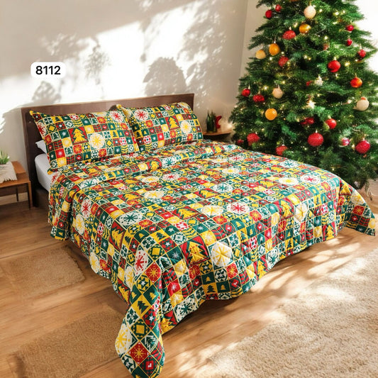 Edredon Premiun Navideño con Fundas Para Cama Doble 140X190
