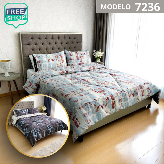 Edredon Premiun Doble Faz con Fundas (210x240) cm