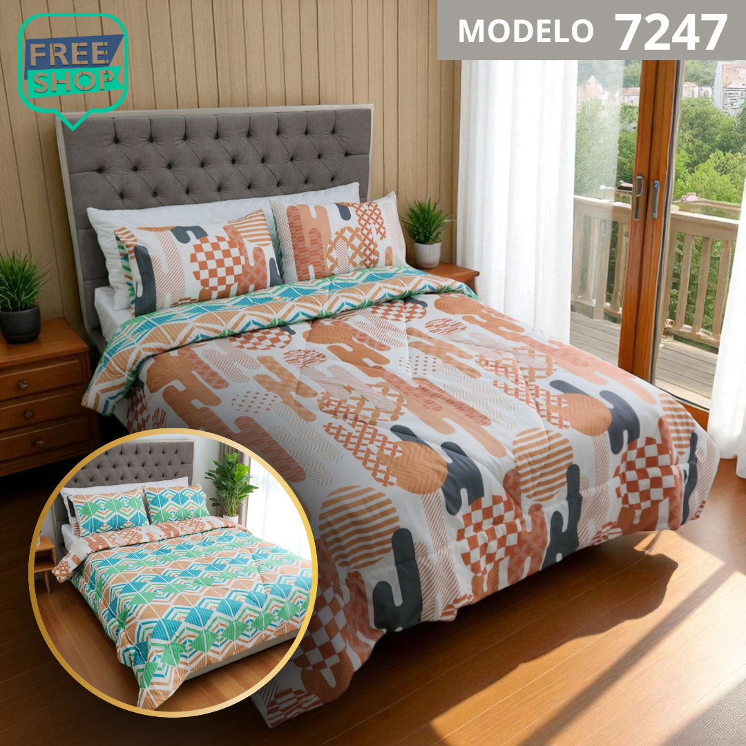 Edredon Premiun Doble Faz con Fundas (210x240) cm