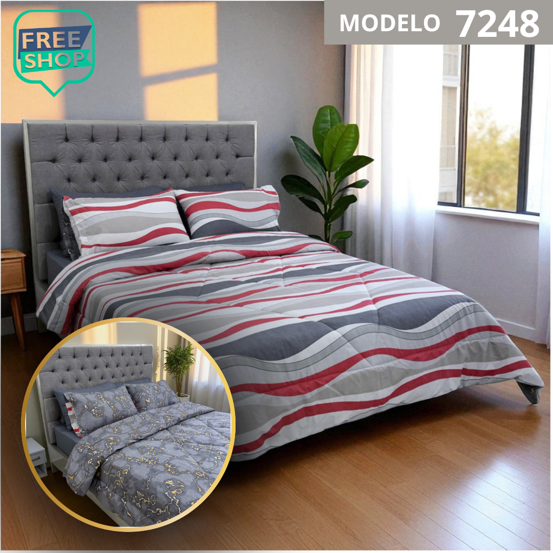 Edredon Premiun Doble Faz con Fundas (210x240) cm