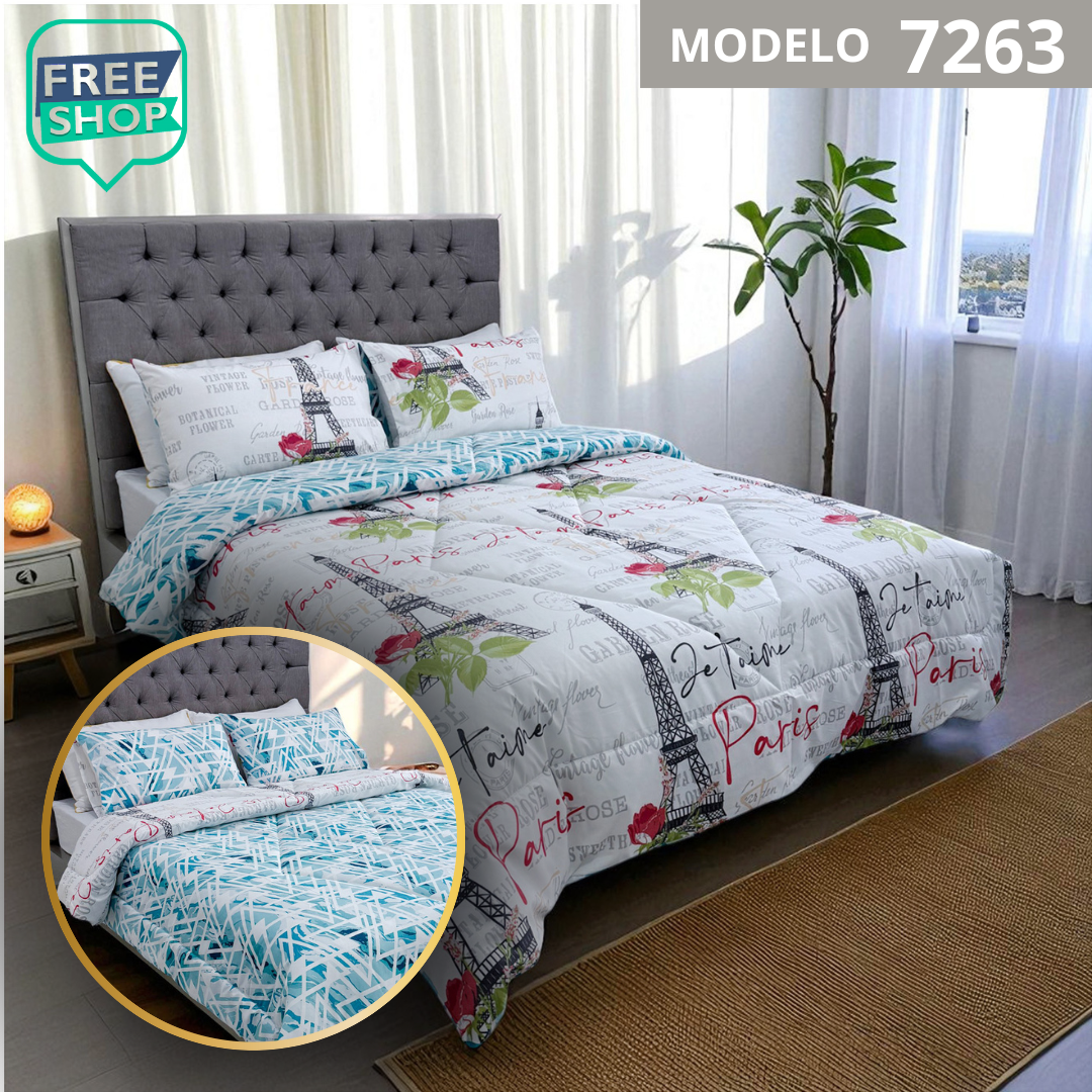 Edredon Premiun Doble Faz con Fundas (210x240) cm