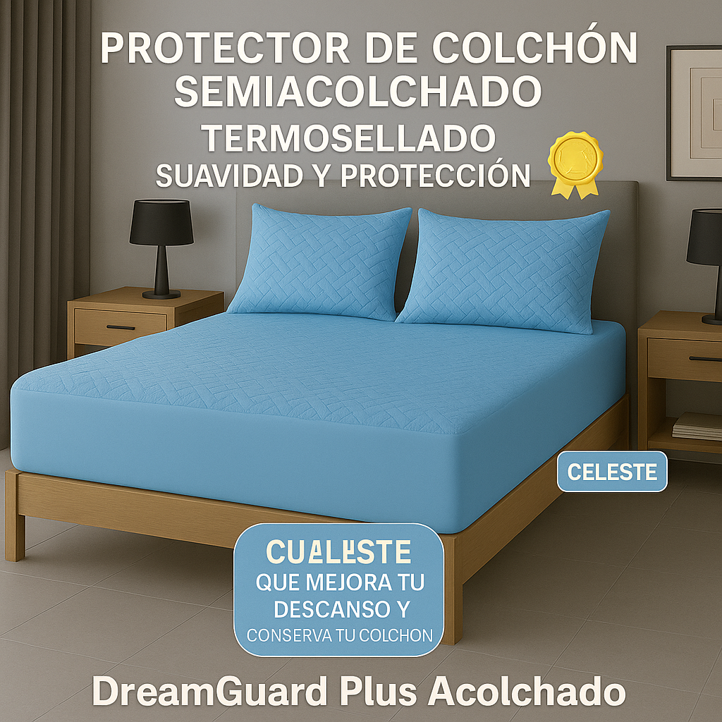 Protector De Colchón Termosellado + Fundas de Obsequio (P)