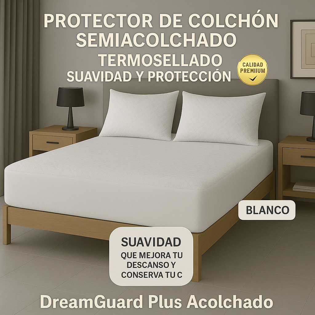 Protector De Colchón Termosellado + Fundas de Obsequio (P)