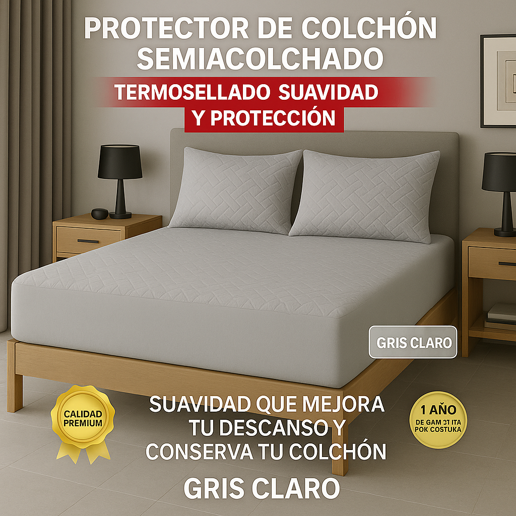 Protector De Colchón Termosellado + Fundas de Obsequio (P)