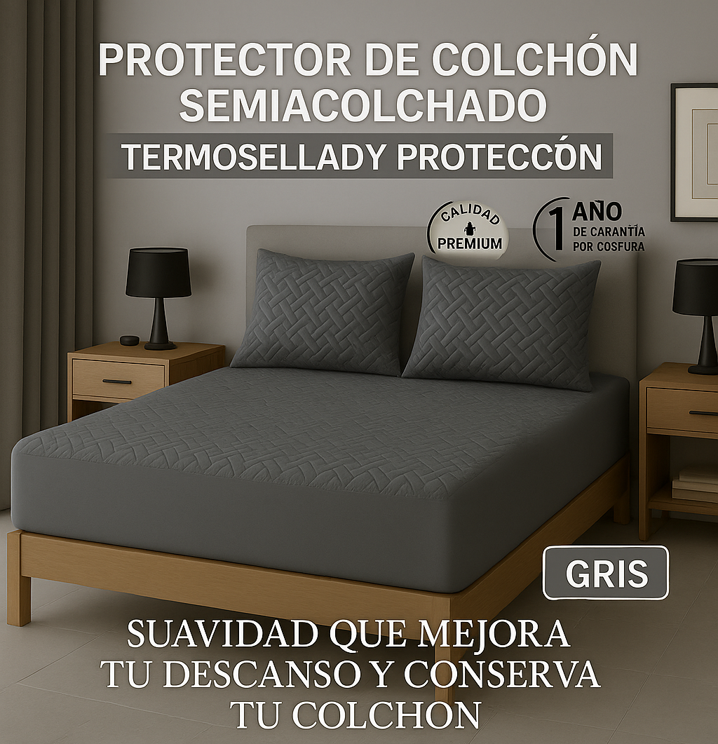 Protector De Colchón Termosellado + Fundas de Obsequio (P)