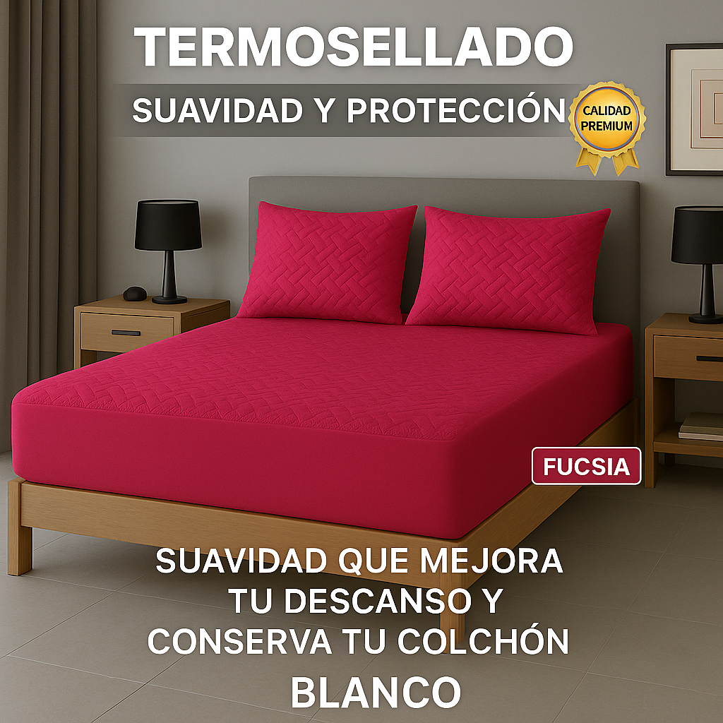 Protector De Colchón Termosellado + Fundas de Obsequio (P)